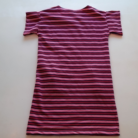 Gymboree large 10 12 pink red navy striped dress - Picture 2 of 9